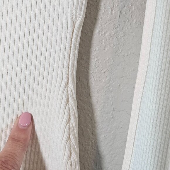 ALC Women Dress Ivory Size M Ribbed Bodycon Minimalist Chic Elegant Date Night - Picture 8 of 14